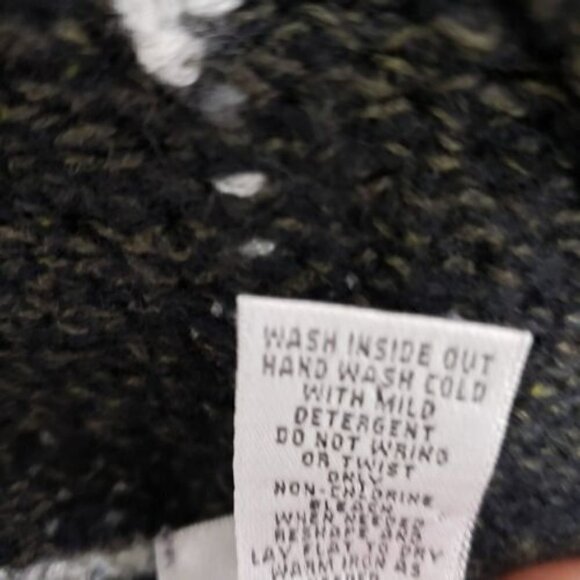 Chico's Black and White Draped Wool Blend Open Cardigan  Sz 1 - Picture 4 of 4